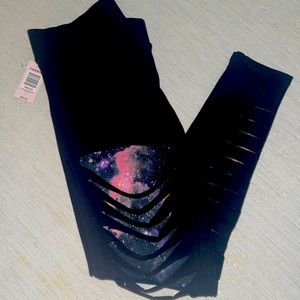NWT TORRID black Shredded  Cosmic Leggings  sz 1
